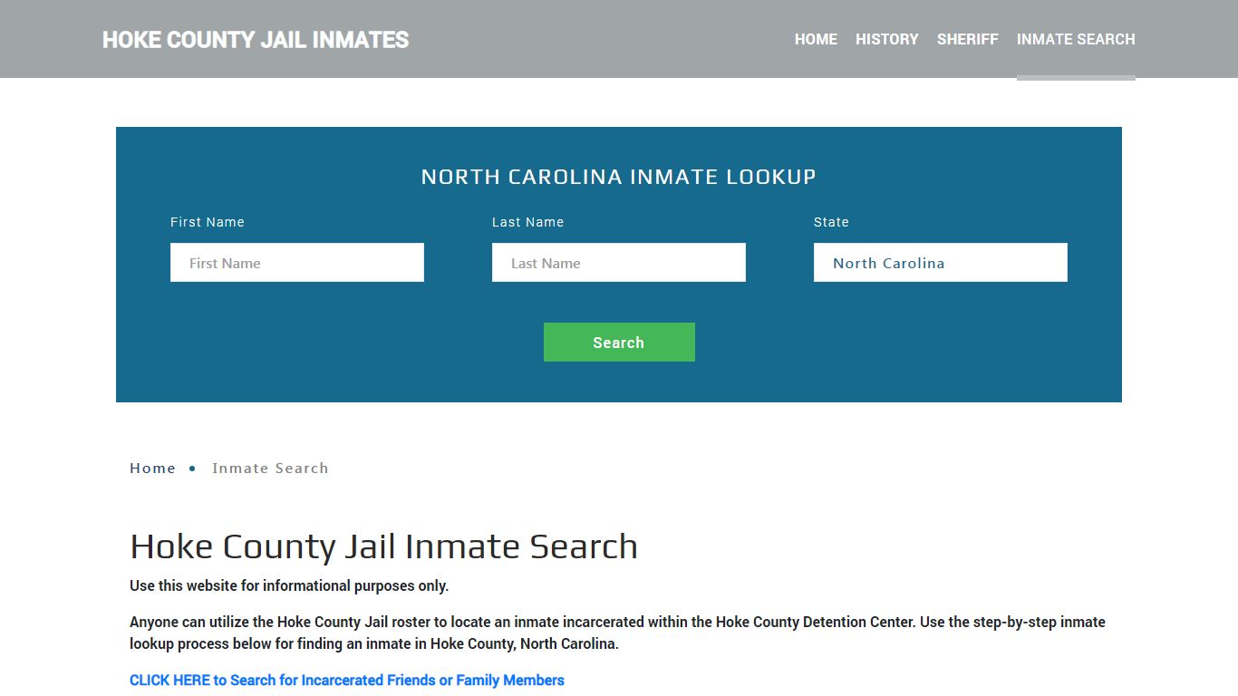 Hoke County, NC Detainee Lookup